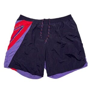 Vintage‎ Speedo Swim Trunks Mens XL Black Mesh Lined Running Shorts